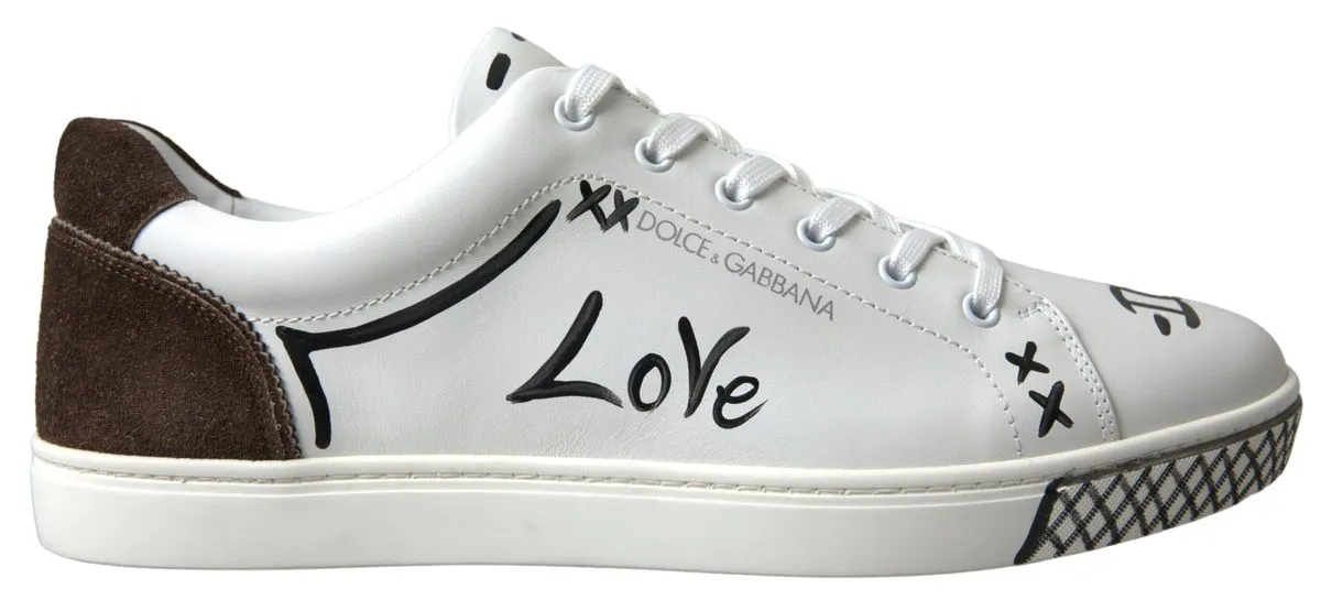 Dolce & Gabbana Men's Sleek White Leather Casual Sneakers