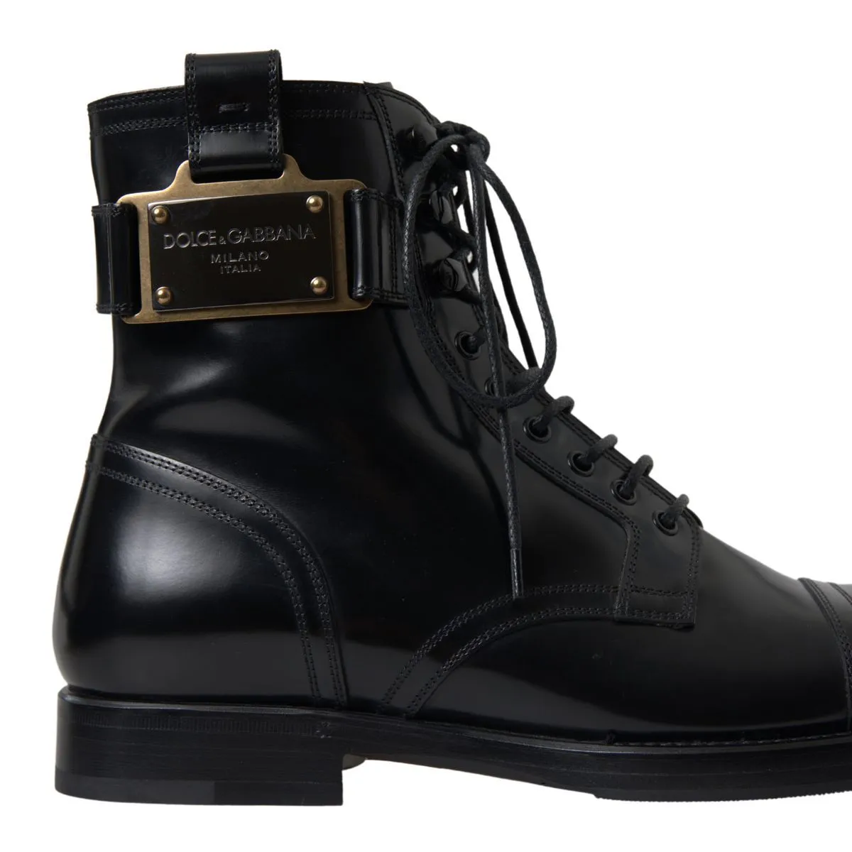 Dolce & Gabbana Men's Elegant Black Leather Formal Boots