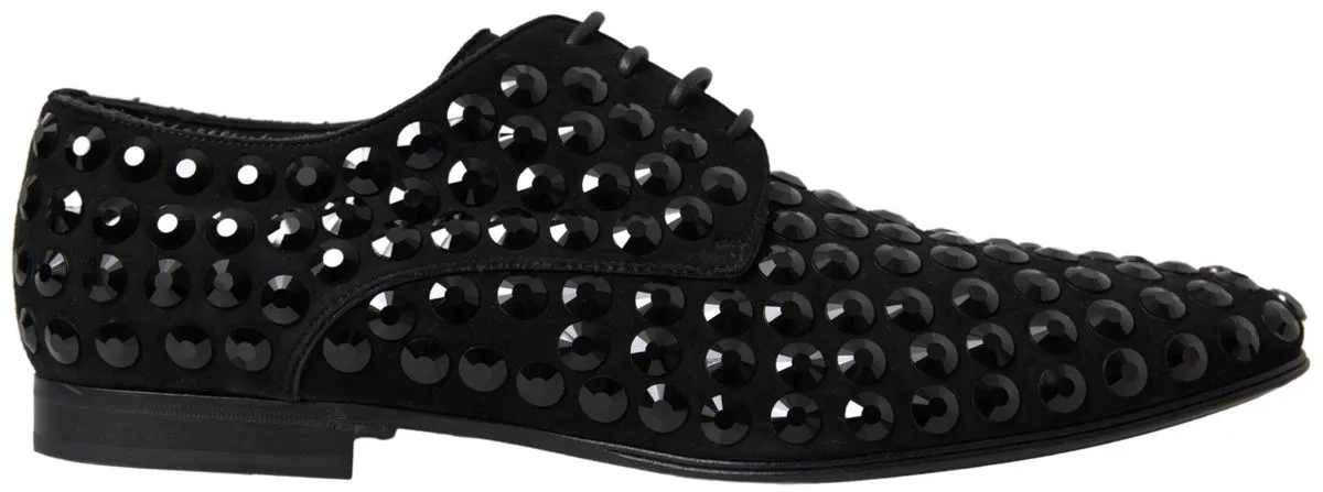 Dolce & Gabbana Men's Sleek Black Suede Derby Formal Shoes