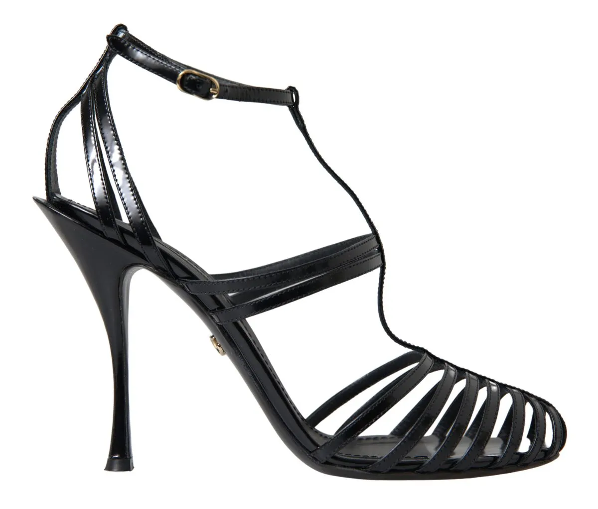 Dolce & Gabbana Women's Elegant Black Leather Stiletto Sandals