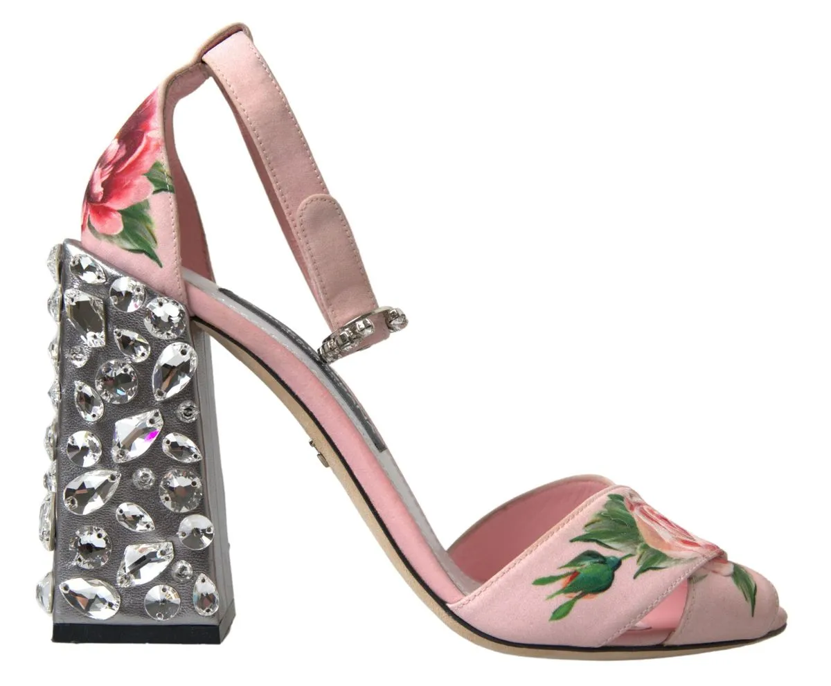 Dolce & Gabbana Women's Floral Bejeweled Block Heel Sandals