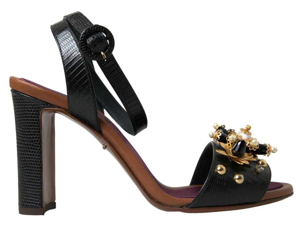Dolce & Gabbana Women's Elegant Embellished Leather Sandals
