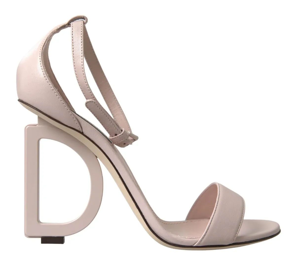 Dolce & Gabbana Women's Beige Crystal Studded Ankle Strap Sandals