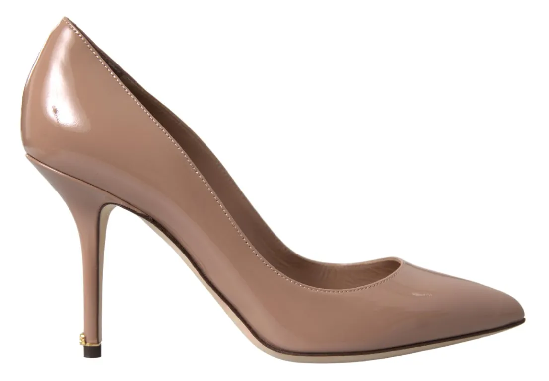 Dolce & Gabbana Women's Elegant Beige Patent Leather Pumps