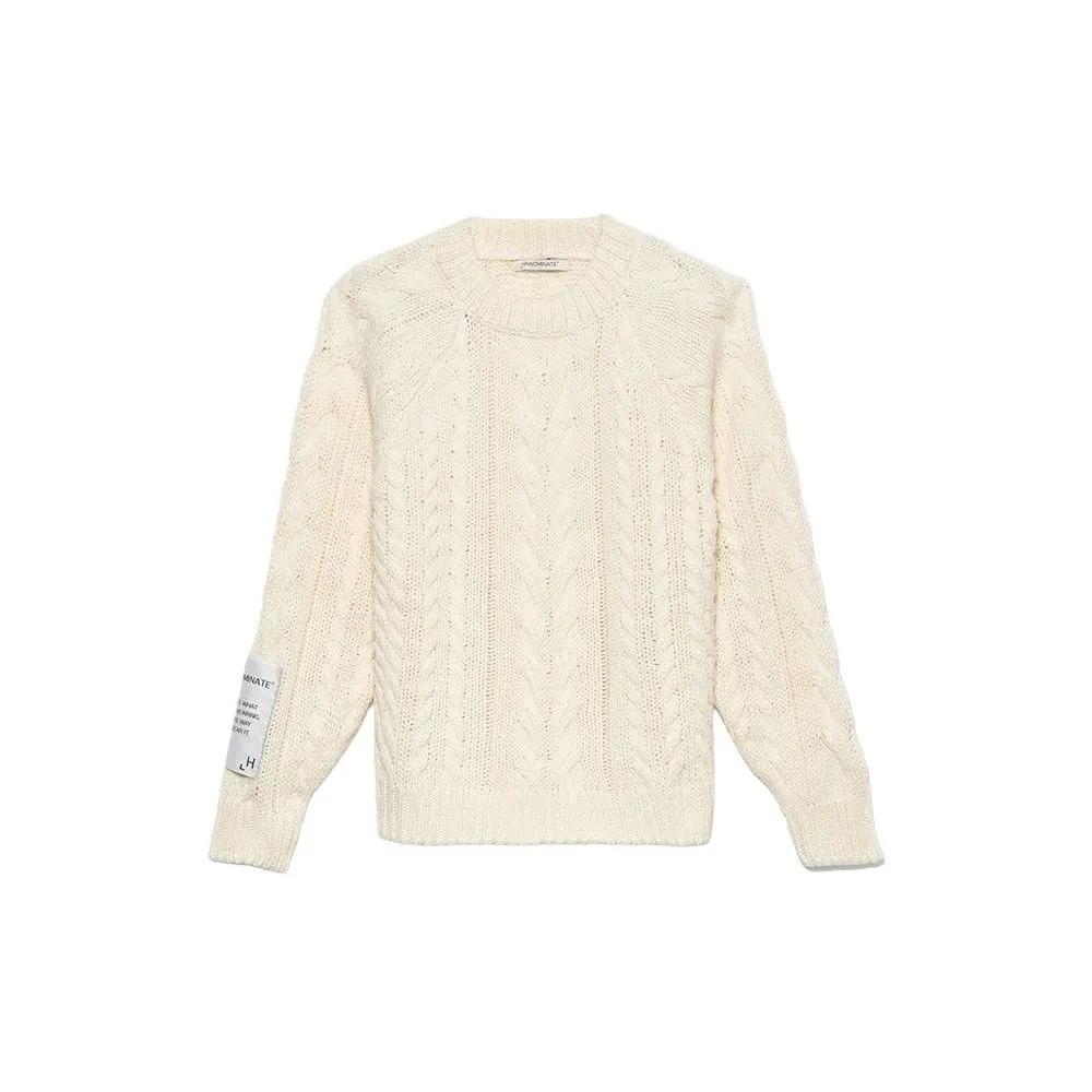 Hinnominate Women's Elegant Cable-Knit Crew Neck Sweater