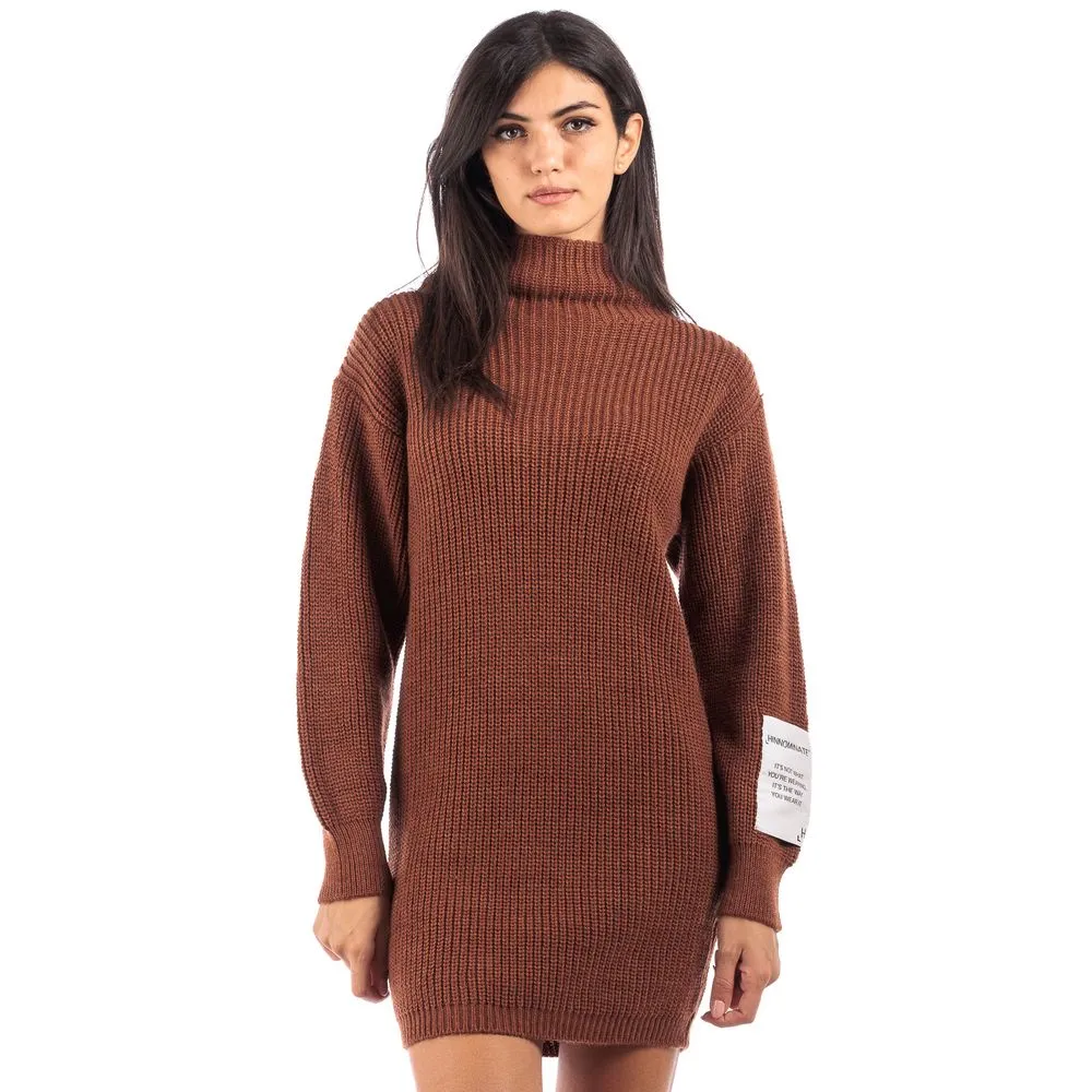 Hinnominate Women's Chic Pearlized Knit Turtleneck Dress
