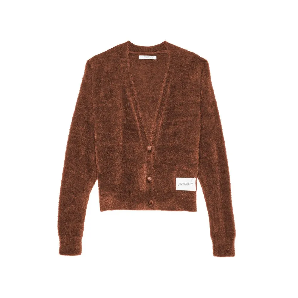 Hinnominate Women's Soft Furry Knit V-Neck Cardigan - Cozy Elegance
