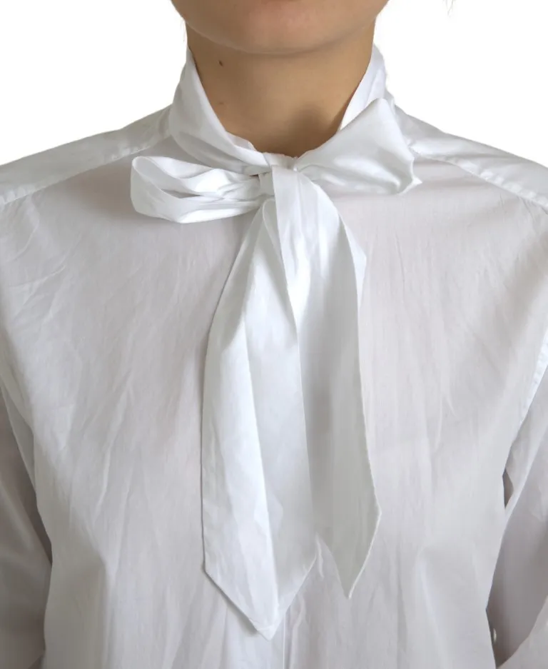 Dolce & Gabbana Women's Elegant White Cotton Long Sleeve Shirt