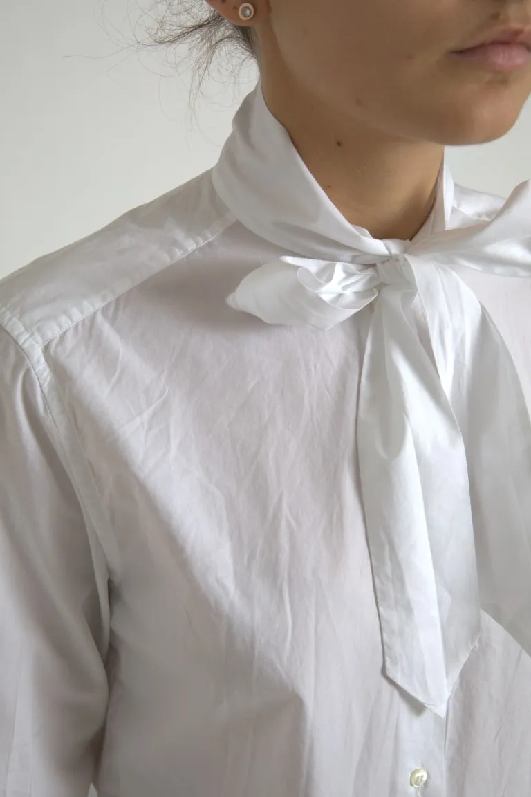 Dolce & Gabbana Women's Elegant White Cotton Long Sleeve Shirt