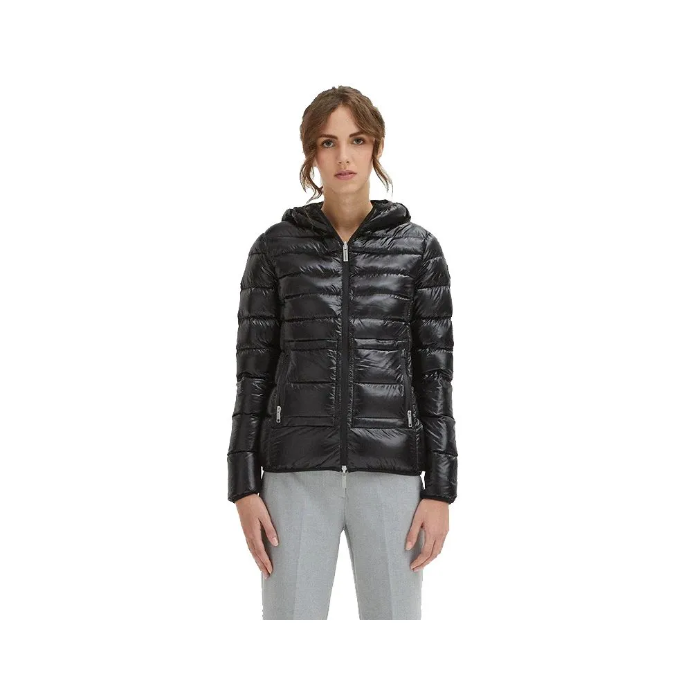 Centogrammi Women's Elegant Woolen Double-Breasted Coat with Golden Buttons