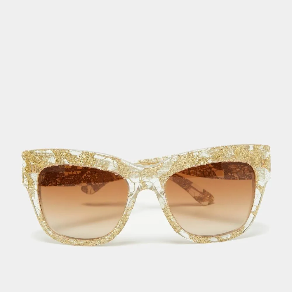 Dolce & Gabbana Women's Chic Flesh Pink and Gold Weave Sunglasses