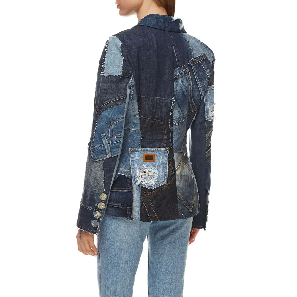 Dolce & Gabbana Women's Iconic Designer Denim Jacket in Blue