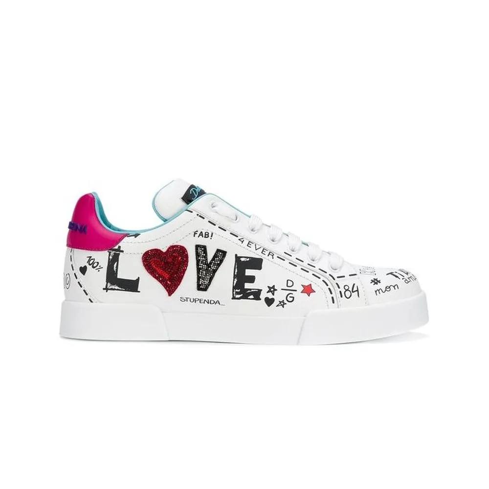 Dolce & Gabbana Women's Chic White Calfskin Leather Sneakers