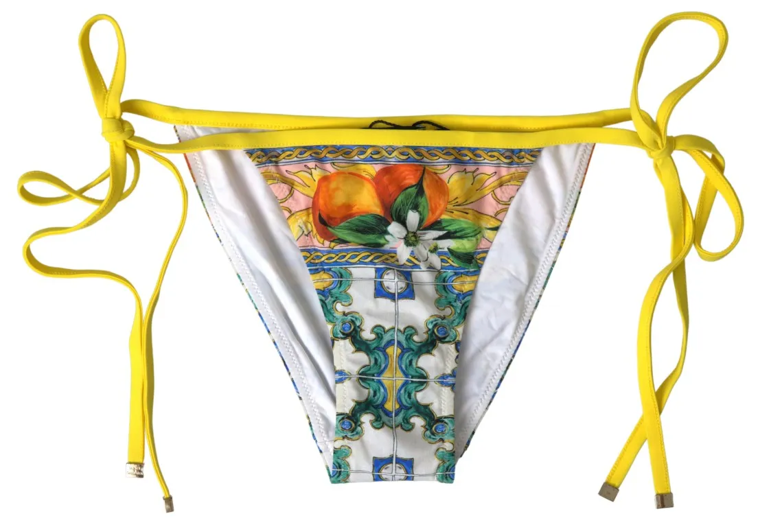 Dolce & Gabbana Women's Majolica Print Bikini Bottoms  Summer Chic