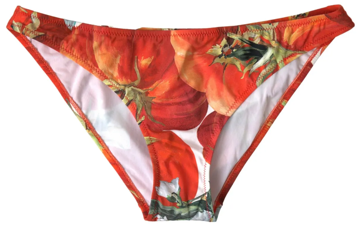 Dolce & Gabbana Women's Chic Pumpkin Print Bikini Bottoms
