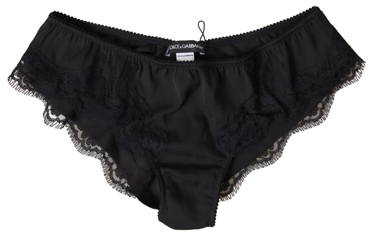 Dolce & Gabbana Women's Elegant Black Silk Blend Panties