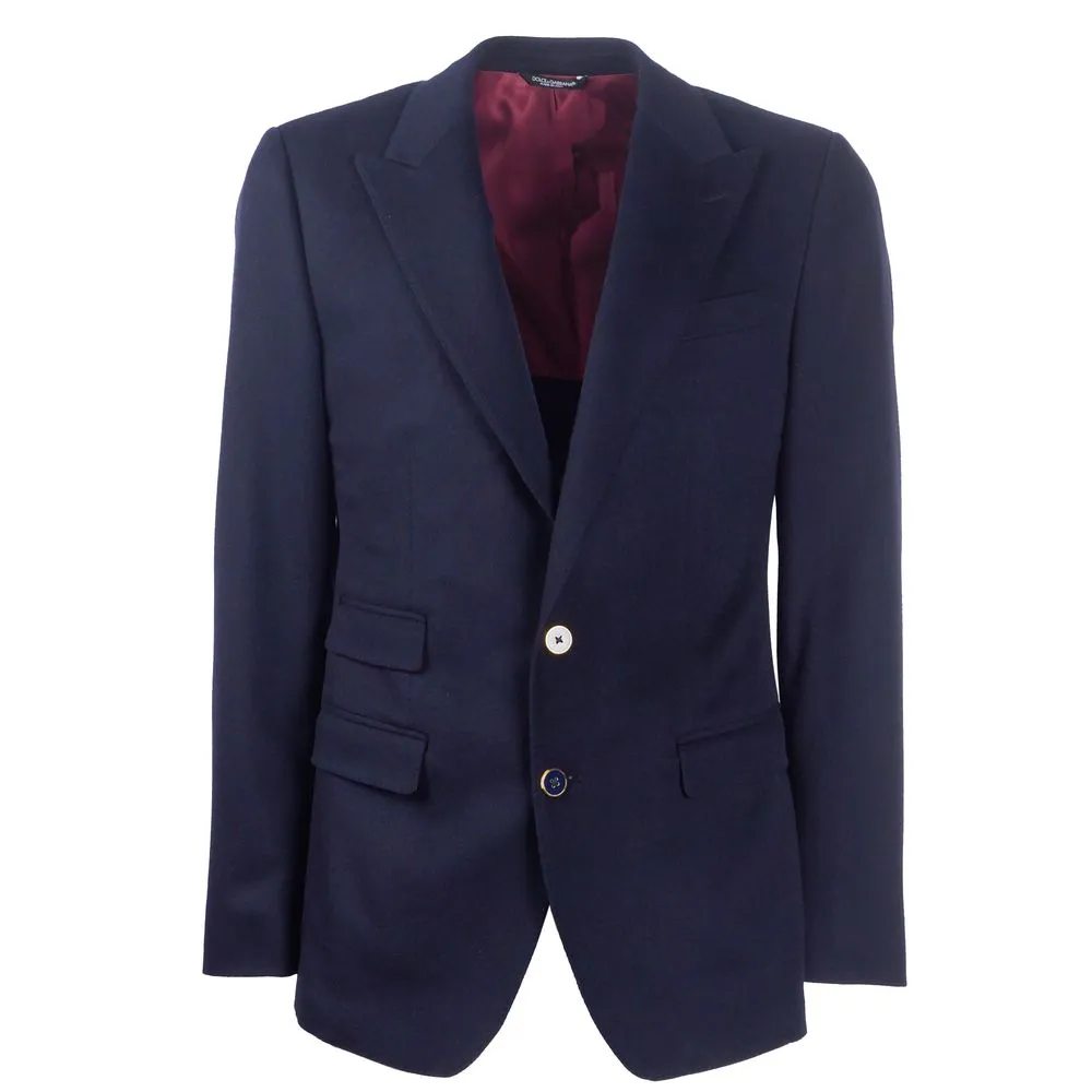 Dolce & Gabbana Men's Elegant Dark Blue Cashmere Jacket