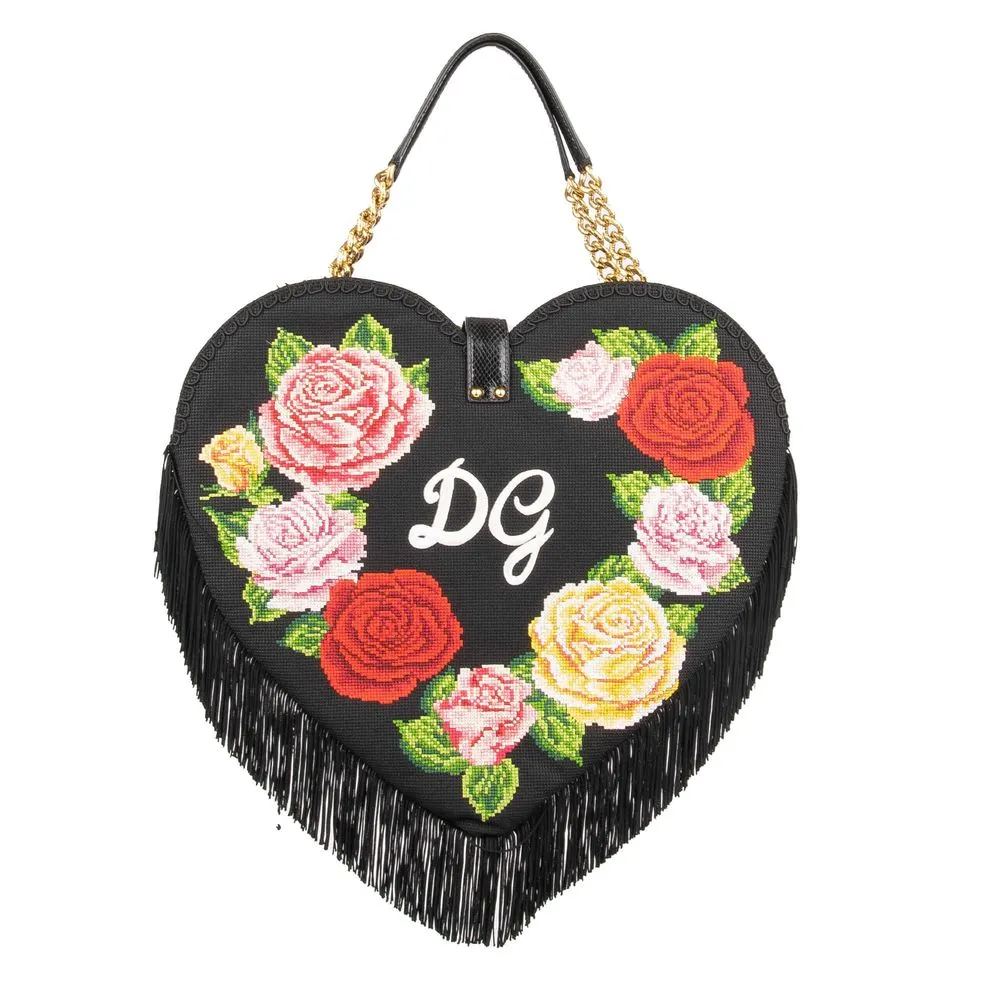 Dolce & Gabbana Women's Elegant Black Viscose Blend Crossbody Bag