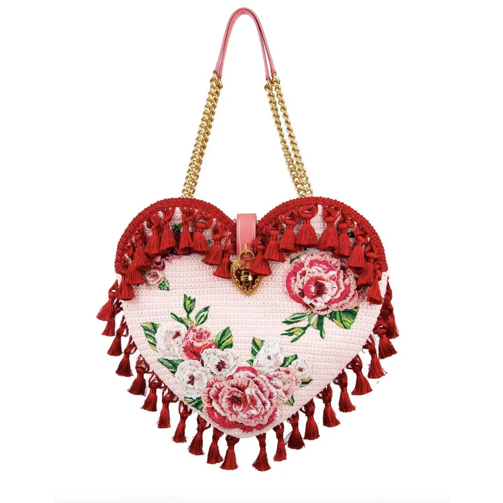 Dolce & Gabbana Women's Chic Pink Cotton Blend Crossbody Handbag