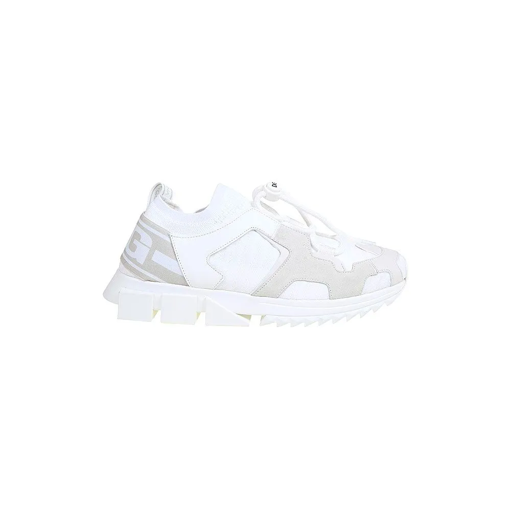 Dolce & Gabbana Men's Elegant White Sneakers with Suede Inserts