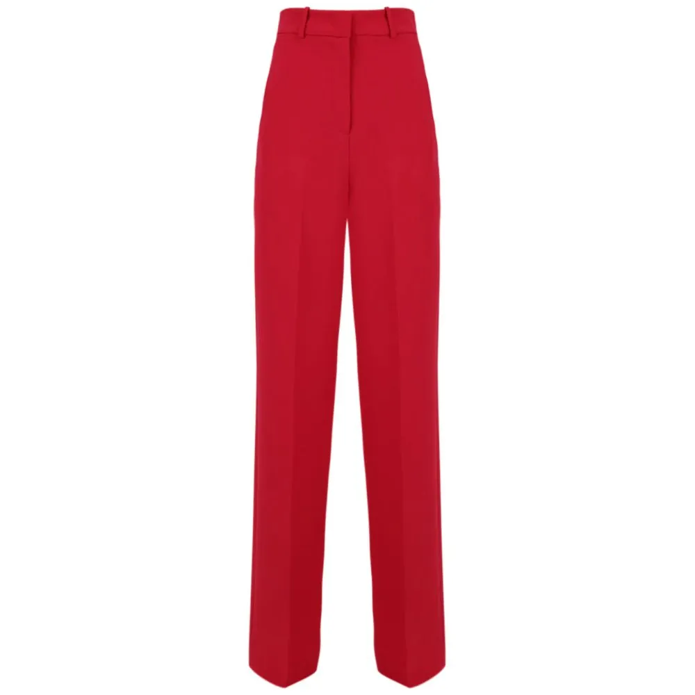 Hinnominate Women's Chic Red Palazzo Trousers with Stretch Fabric