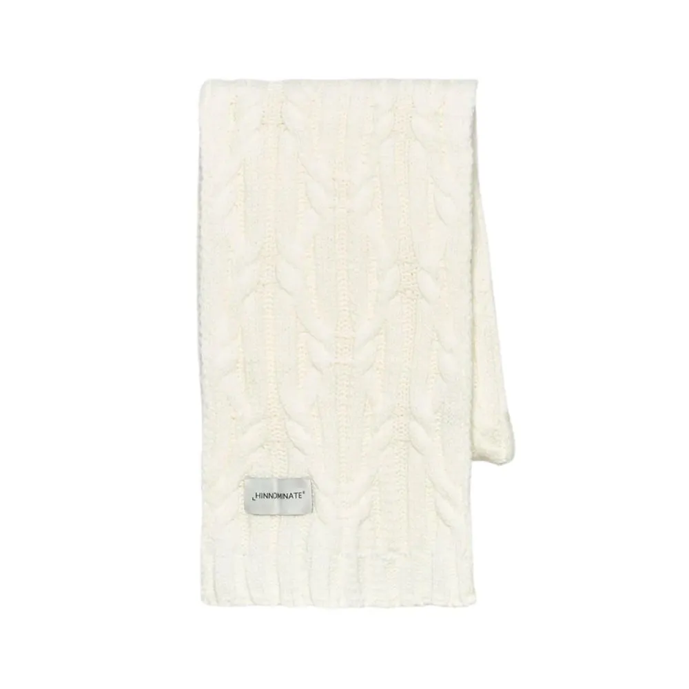 Hinnominate Women's Chic White Cable Knit Winter Scarf