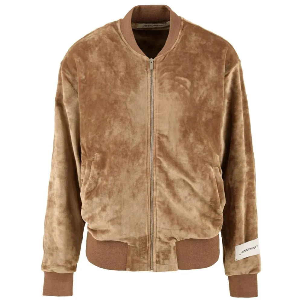 Hinnominate Women's Velvet All-Zip Sports Jacket with Logo Patch