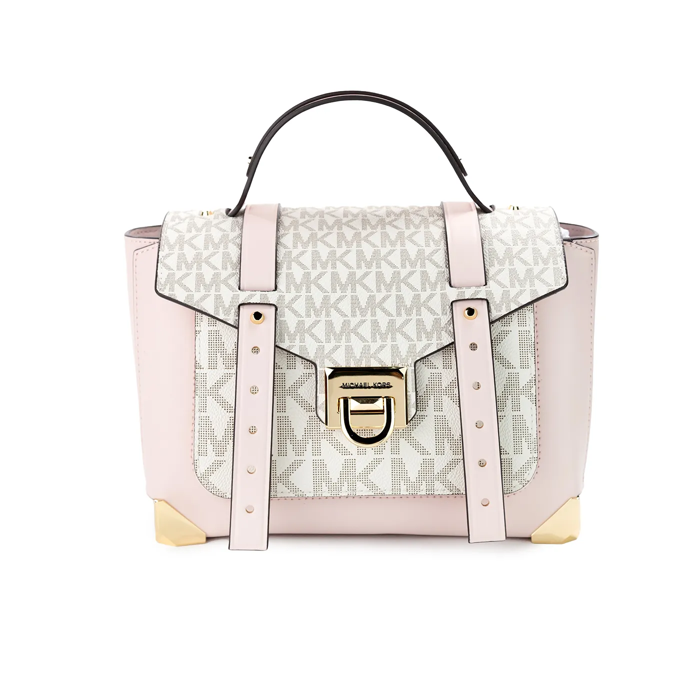Michael Kors Women's Manhattan Medium Powder Blush Multi PVC Top Handle Satchel Bag