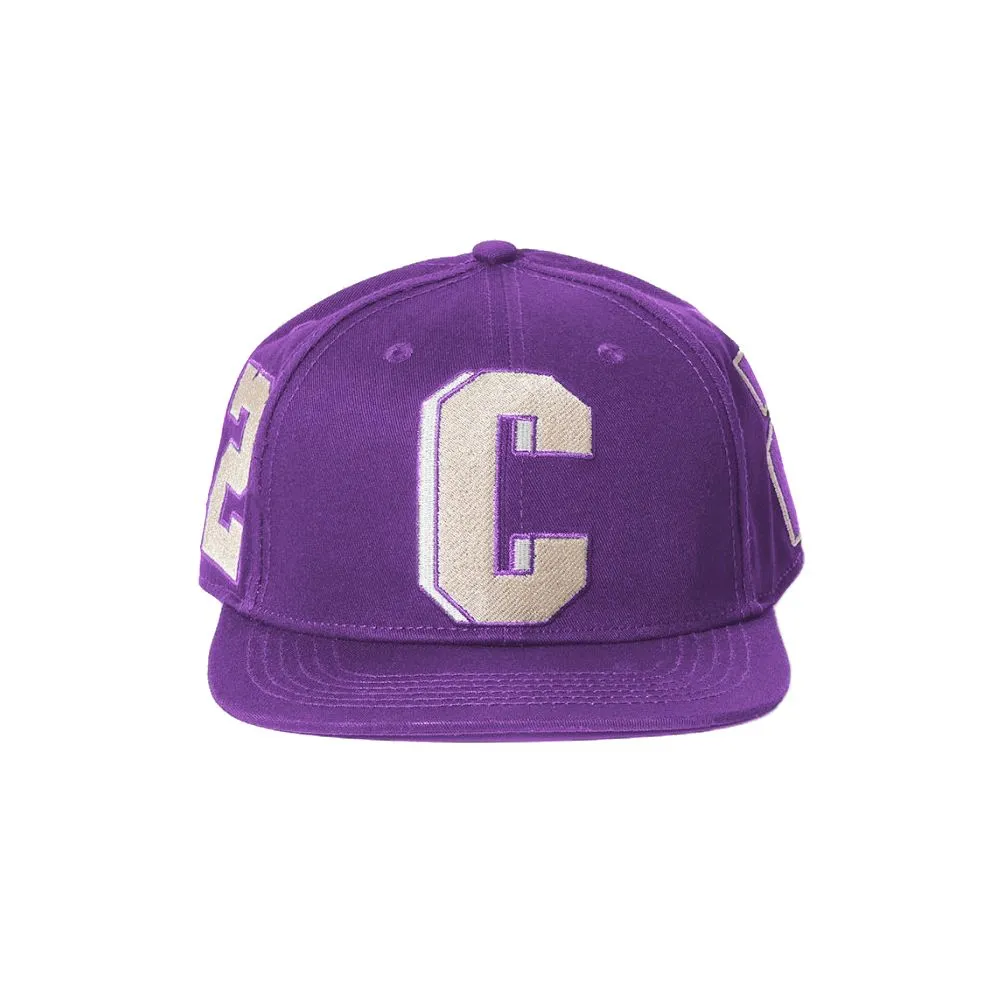 Comme Des Fuckdown Men's Bold Purple Flat Visor Logo Cap