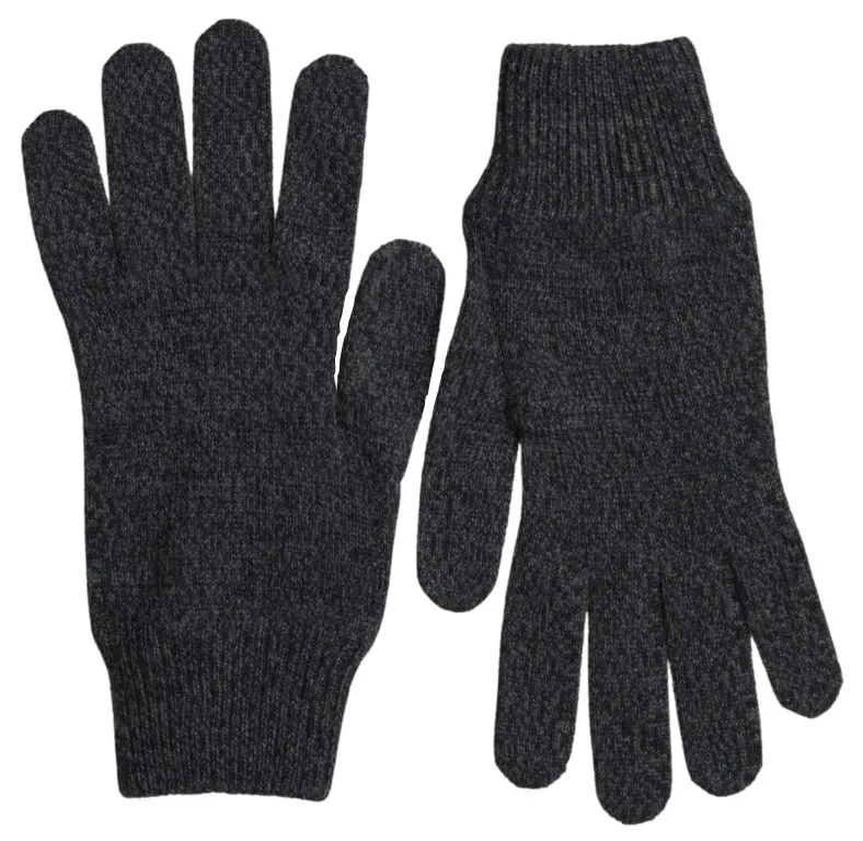 Dolce & Gabbana Men's Elegant Virgin Wool Winter Gloves in Gray