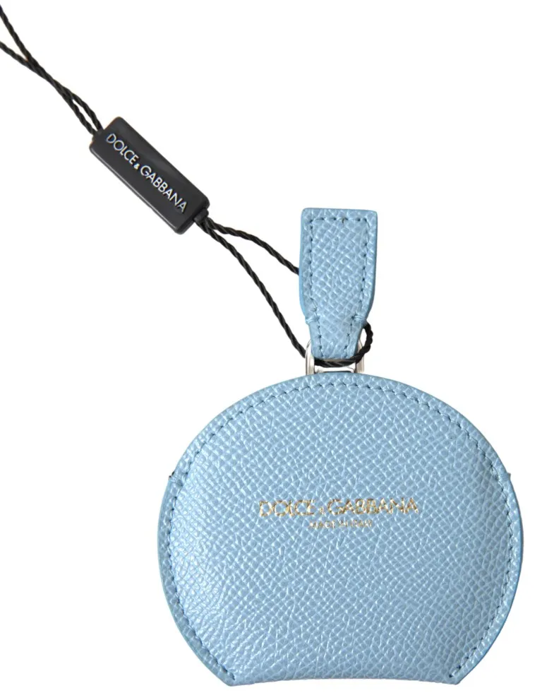 Dolce & Gabbana Women's Elegant Leather Mirror Holder in Light Blue
