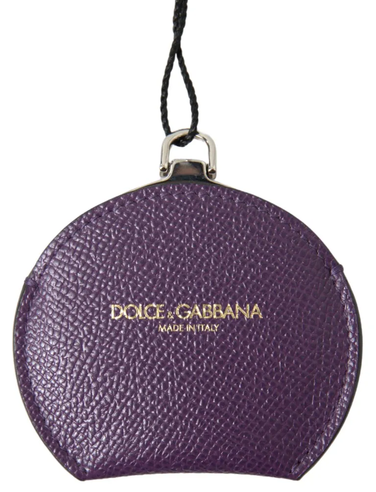 Dolce & Gabbana Women's Elegant Purple Leather Mirror Holder