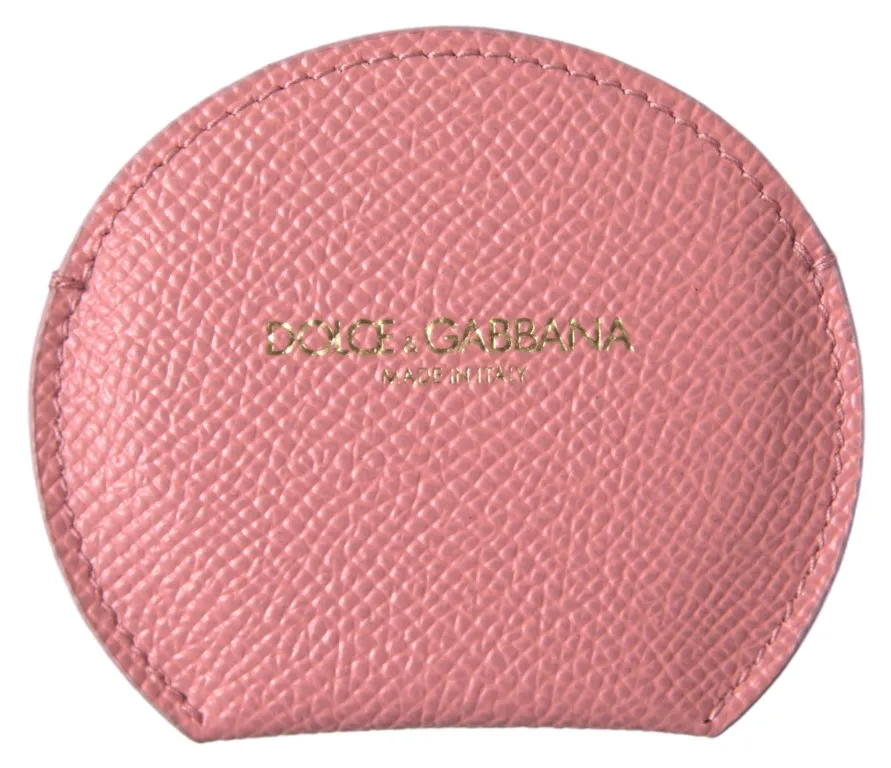 Dolce & Gabbana Women's Chic Pink Leather Hand Mirror Holder