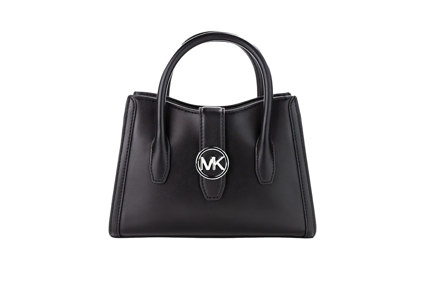 Michael Kors Women's Gabby Small Black Leather Top Zip Satchel Crossbody Bag Purse