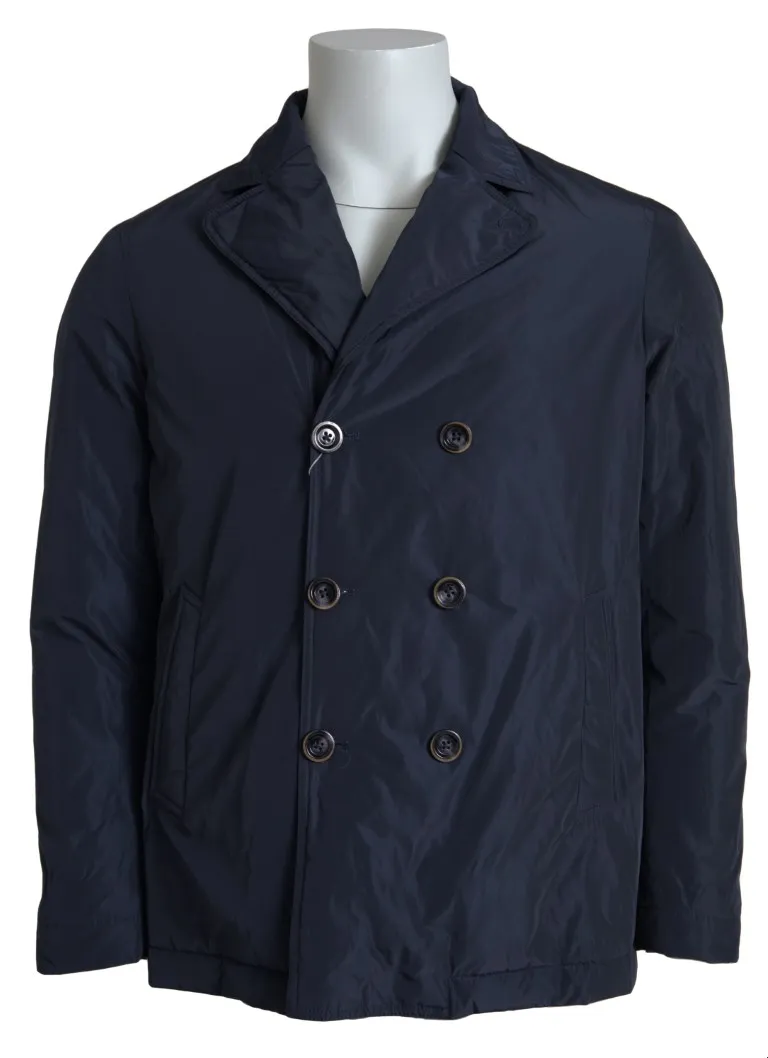 Domenico Tagliente Men's Elegant Double-Breasted Blue Jacket