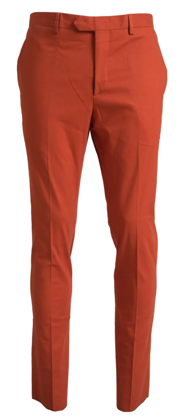 BENCIVENGA Men's Elegant Orange Pure Cotton Pants