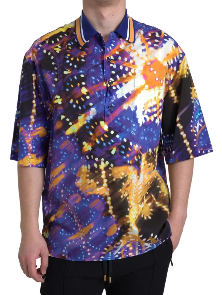Dolce & Gabbana Men's Multicolor Cotton Polo Shirt with Logo Detail