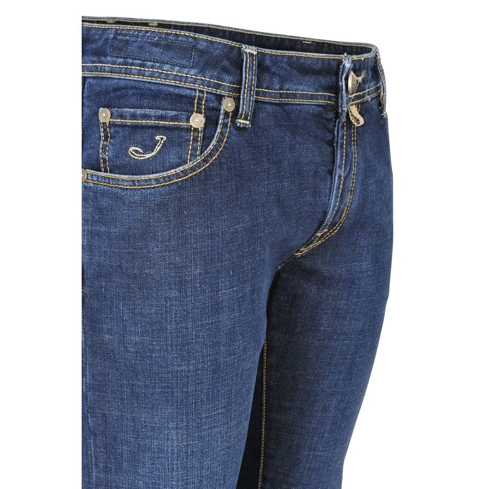 Jacob Cohen Men's Elegant Regular Fit Denim with Silver Accents