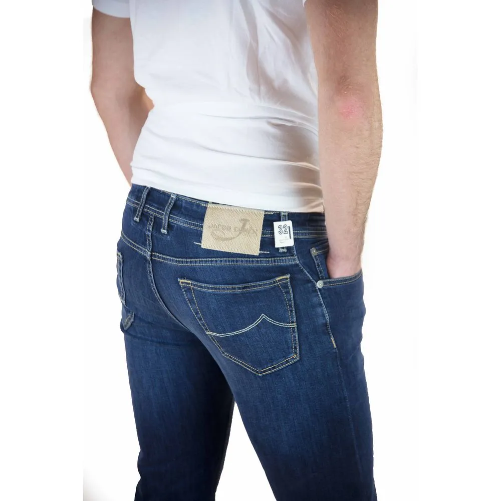 Jacob Cohen Men's Elegant Regular Fit Denim with Silver Accents
