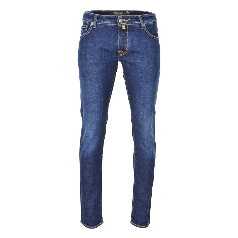 Jacob Cohen Men's Elegant Regular Fit Denim with Silver Accents