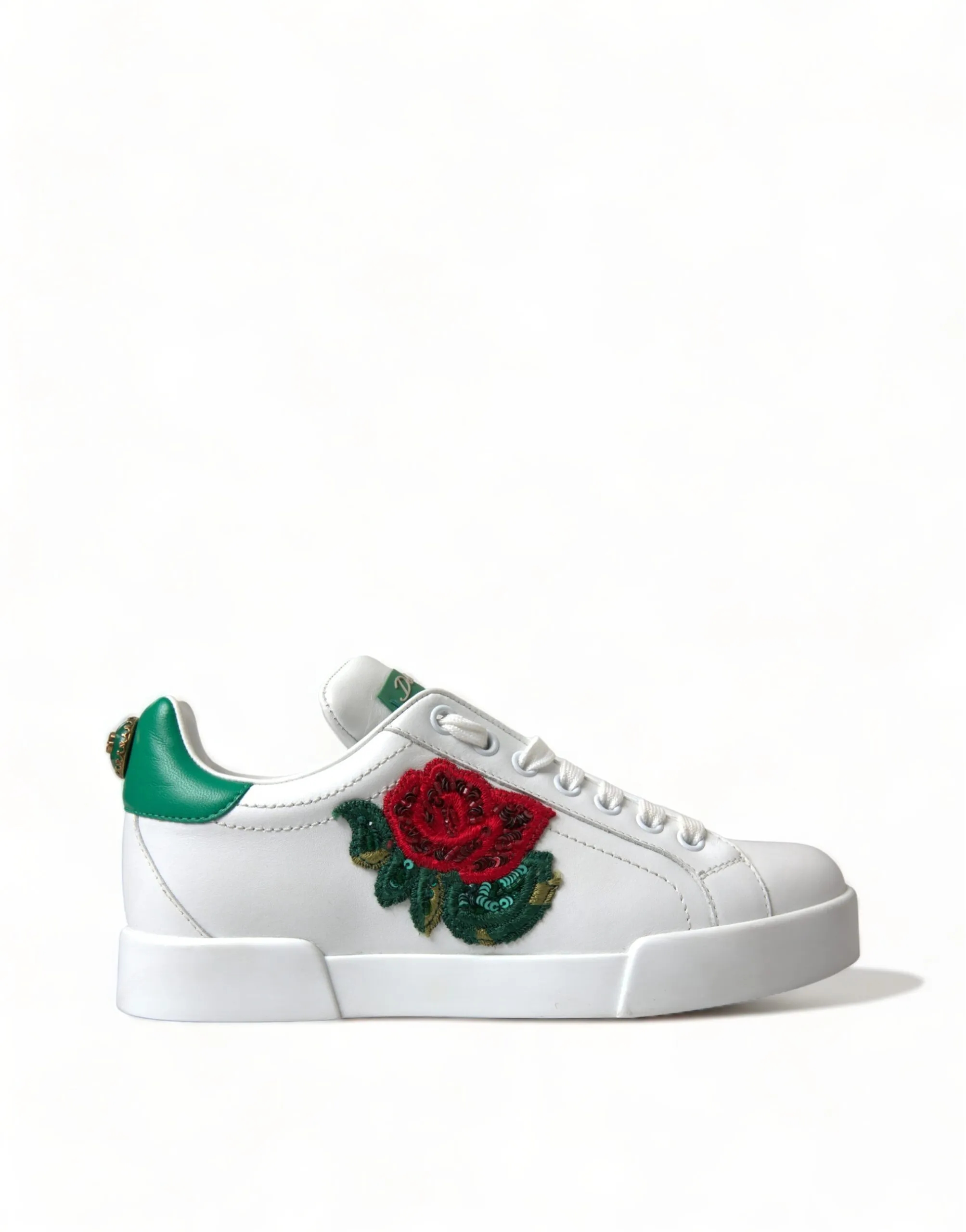 Dolce & Gabbana Women's Exclusive White Portofino Leather Sneakers