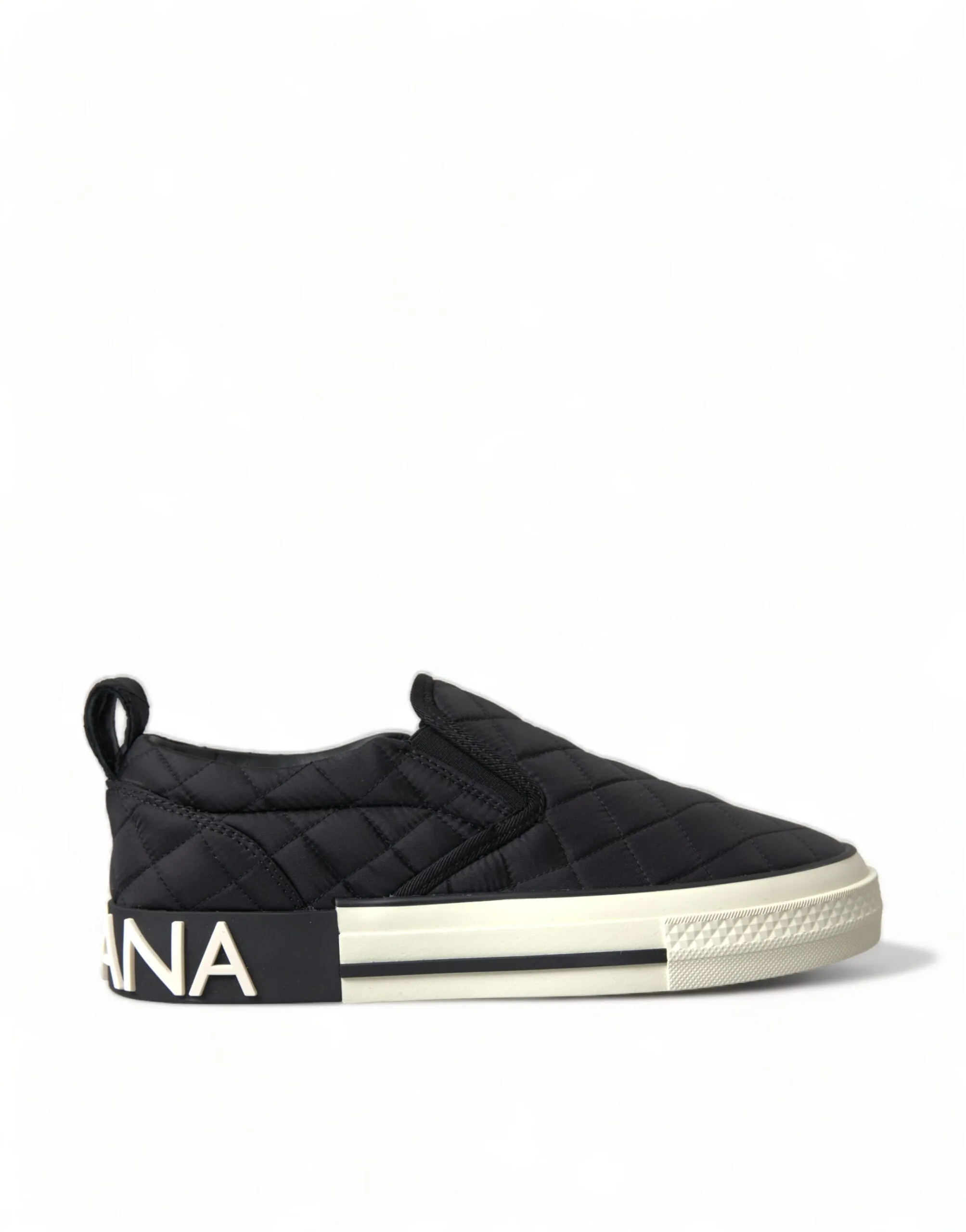 Dolce & Gabbana Women's Elegant Quilted Black Canvas Sneakers