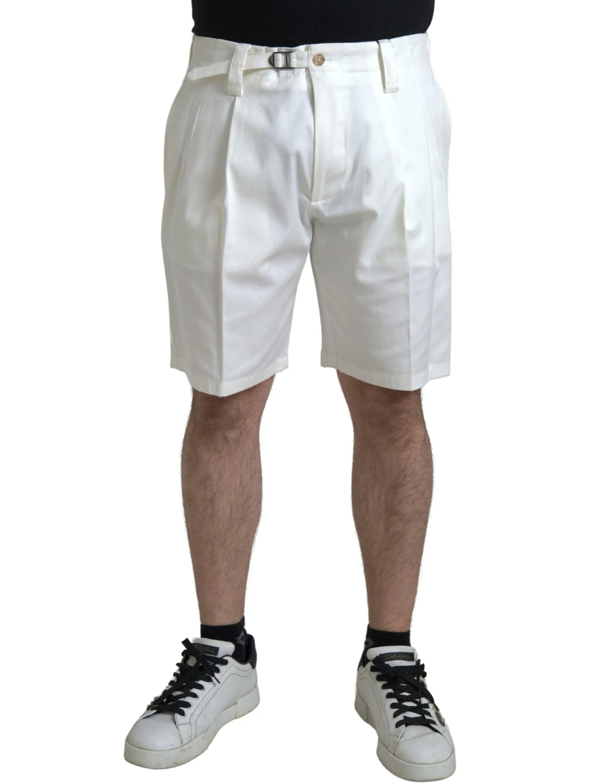 Dolce & Gabbana Men's Elegant White Bermuda Denim Shorts