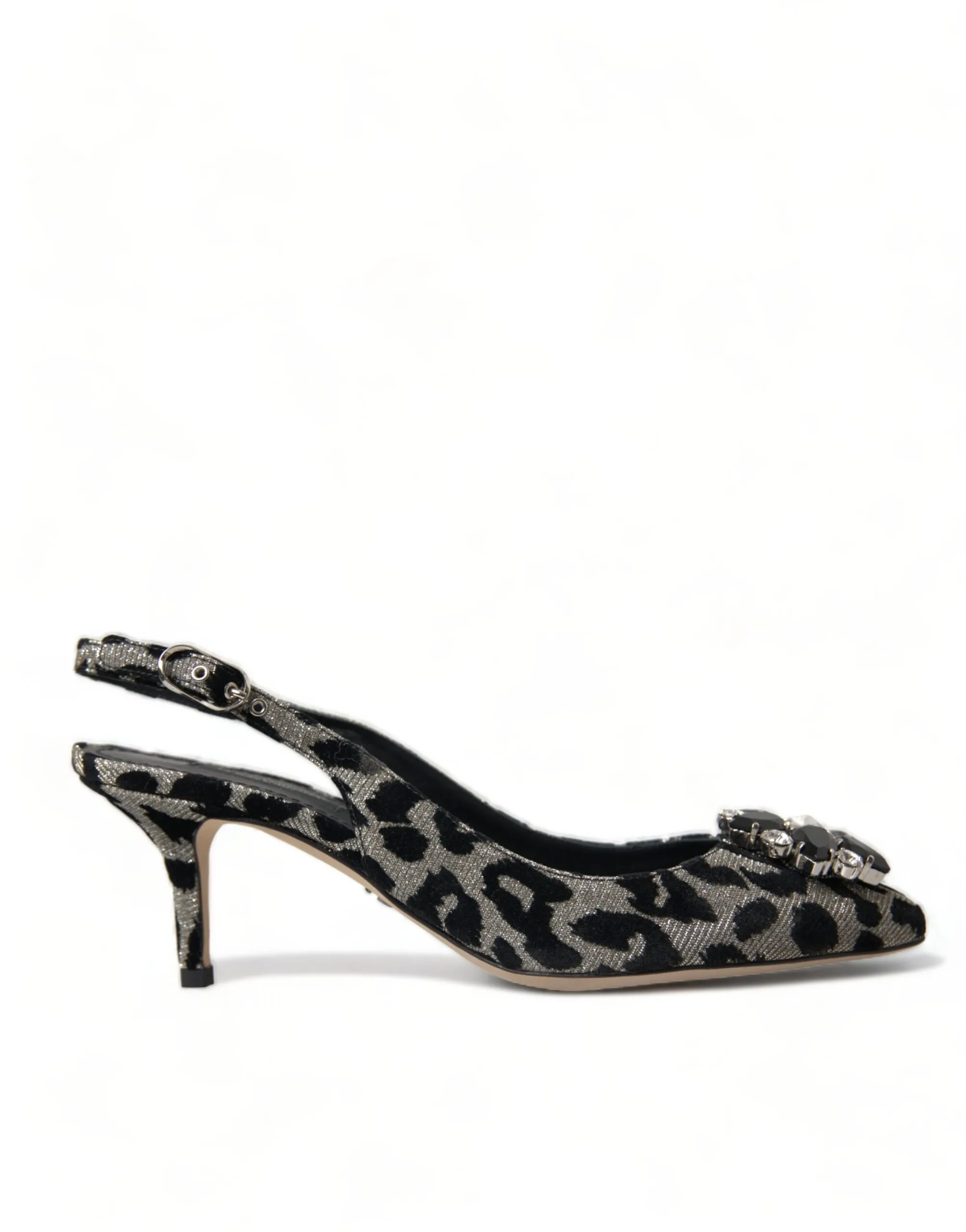 Dolce & Gabbana Women's Crystal Leopard Slingback Heels Pumps