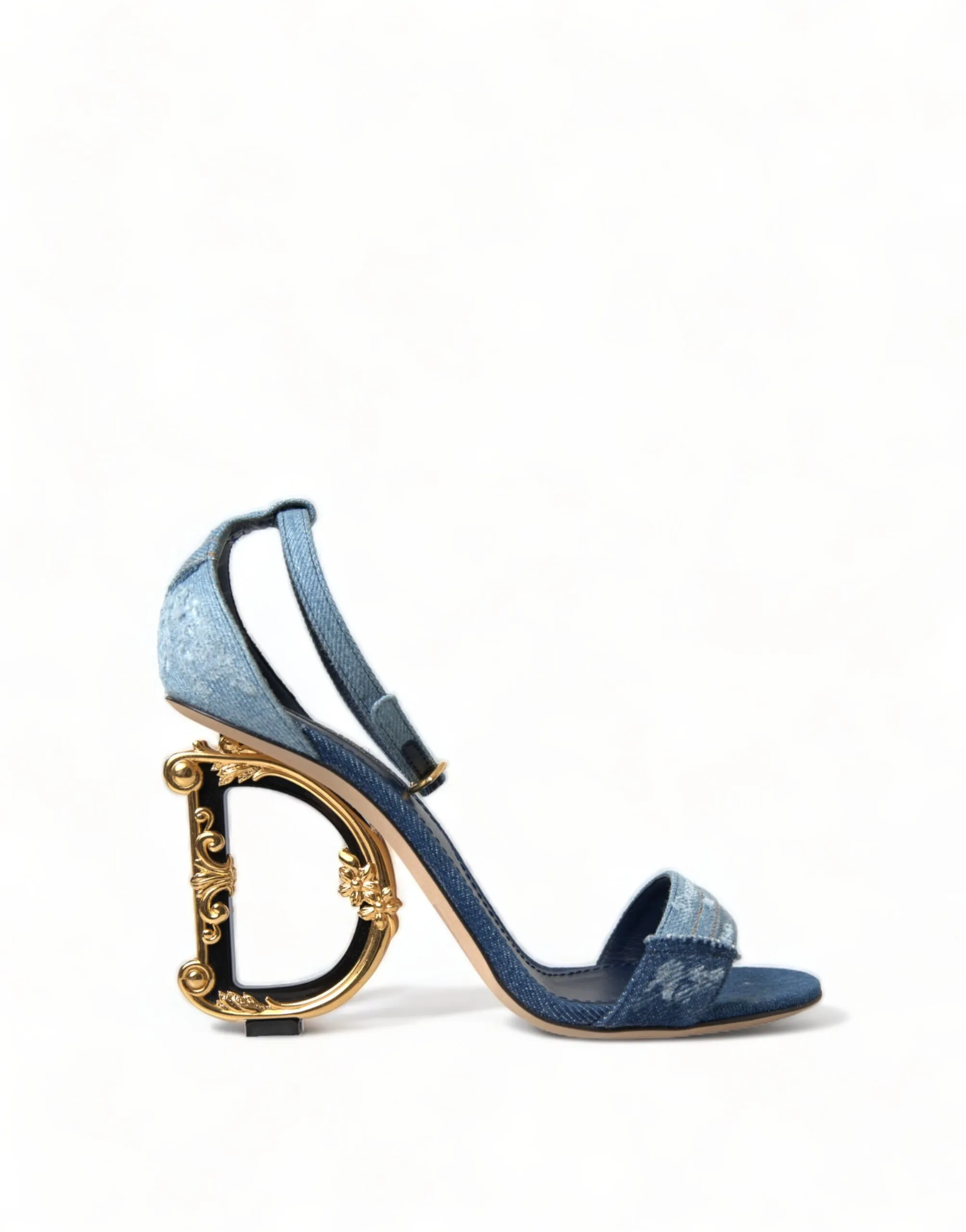 Dolce & Gabbana Women's Elegant Blue Denim Leather Sandals