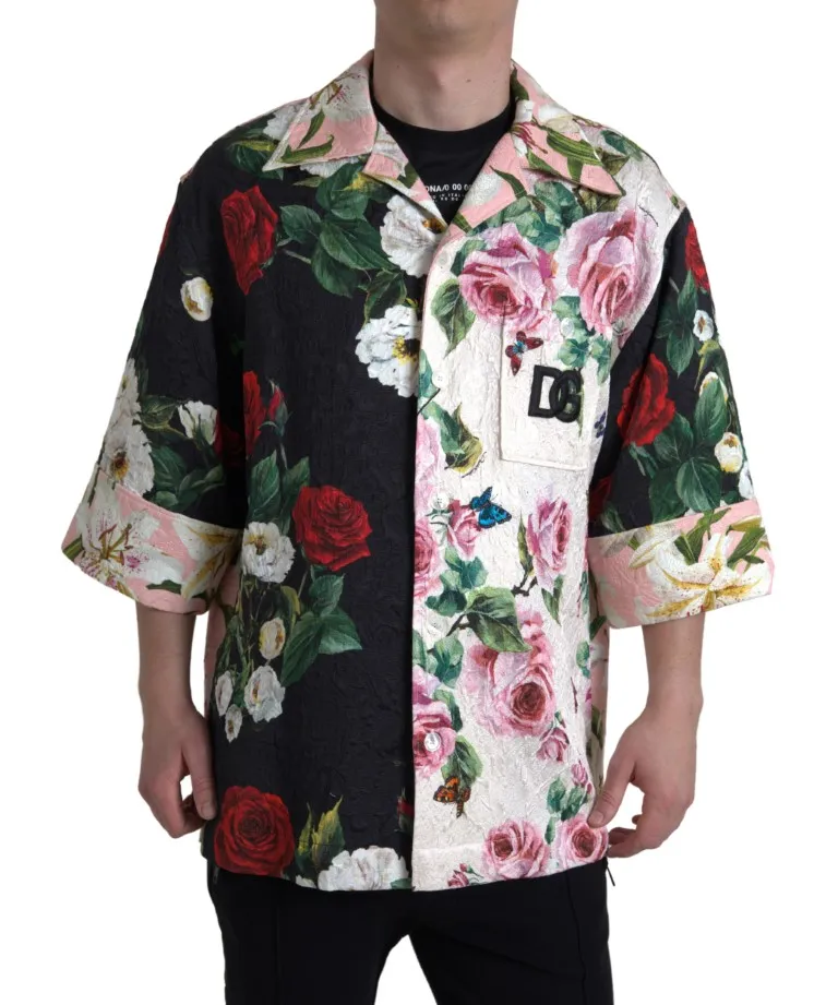 Dolce & Gabbana Men's Elegant Floral Print Casual Shirt