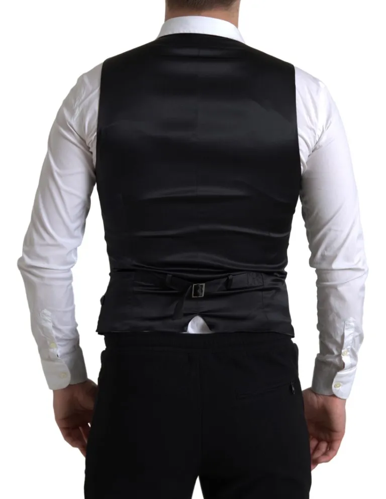 Dolce & Gabbana Men's Elegant Black Formal Dress Vest