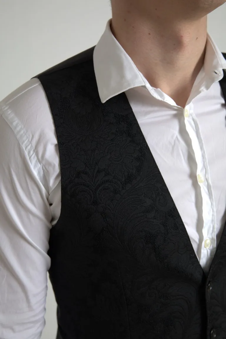 Dolce & Gabbana Men's Elegant Black Formal Dress Vest