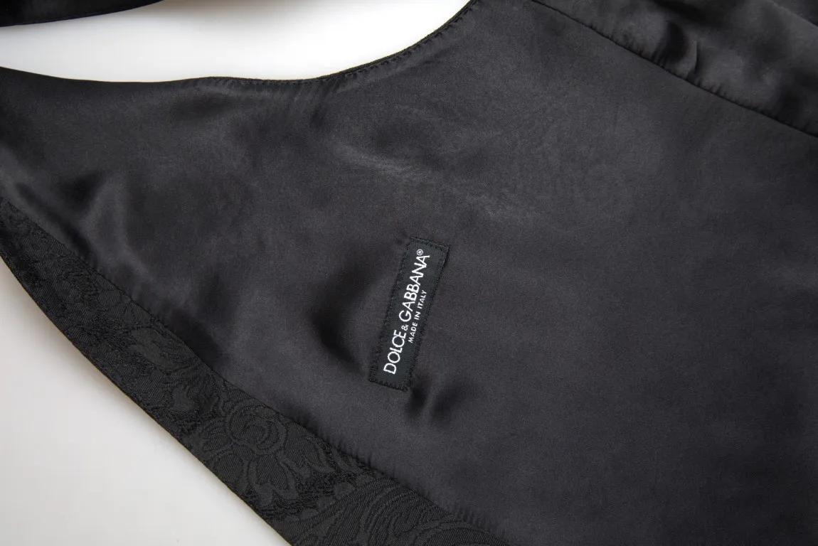 Dolce & Gabbana Men's Elegant Black Formal Dress Vest