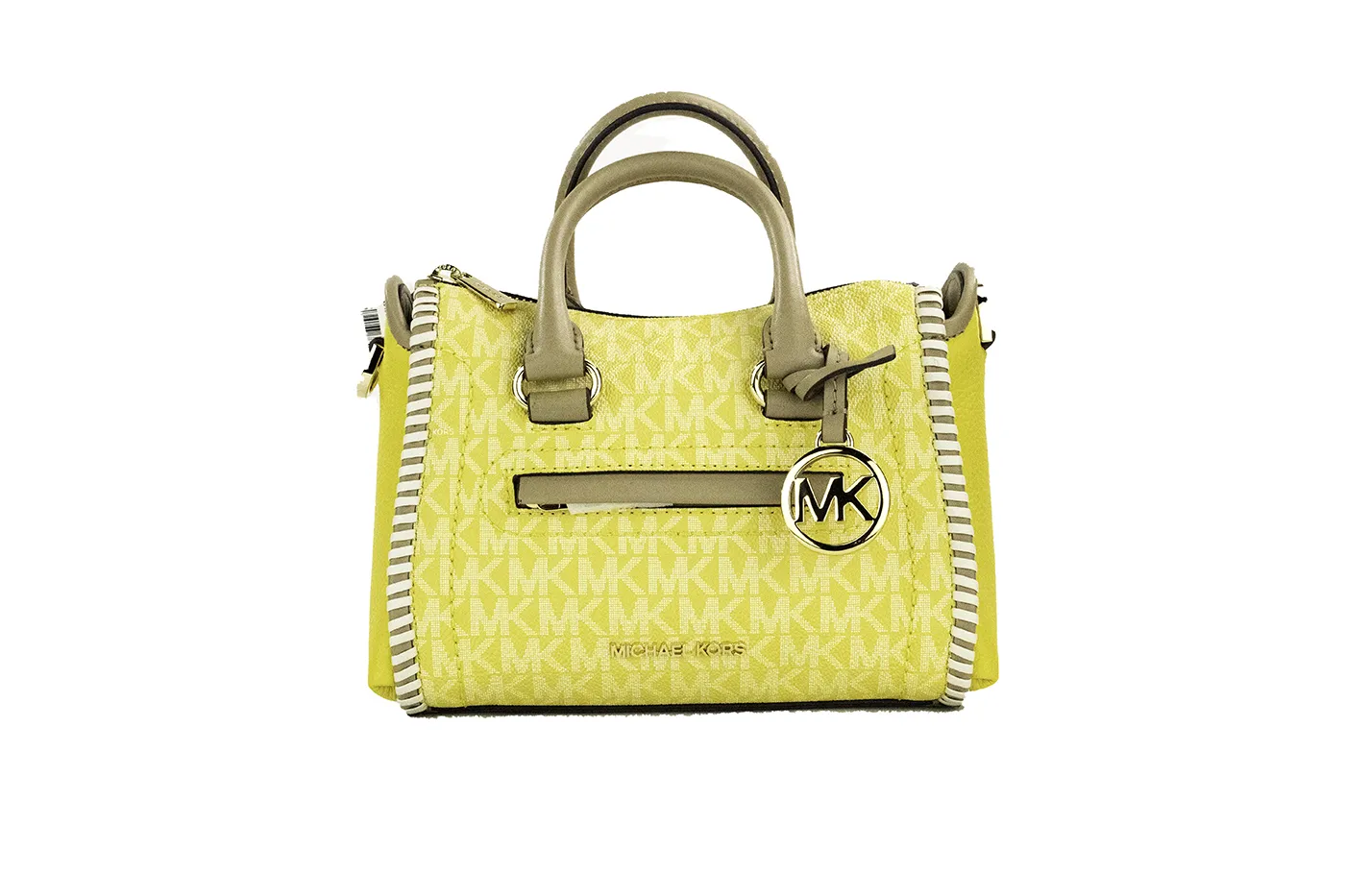 Michael Kors Women's Carine XS Daffodil PVC Leather Top Zip Satchel Crossbody Handbag